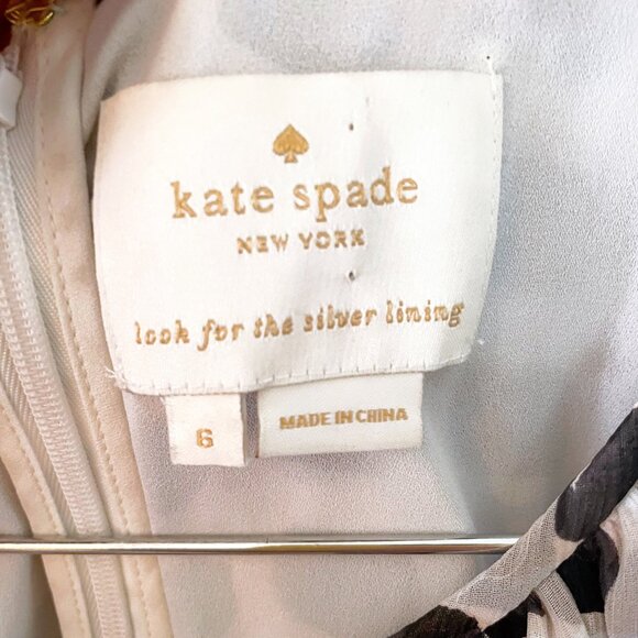 Kate Spade New York Island Stamp Chiffon Dress, Size 6 - Picture 4 of 6